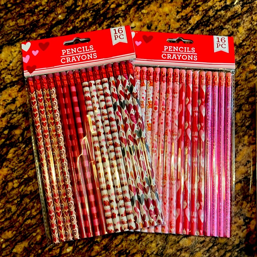 16PC Valentine’s Day Pencils
